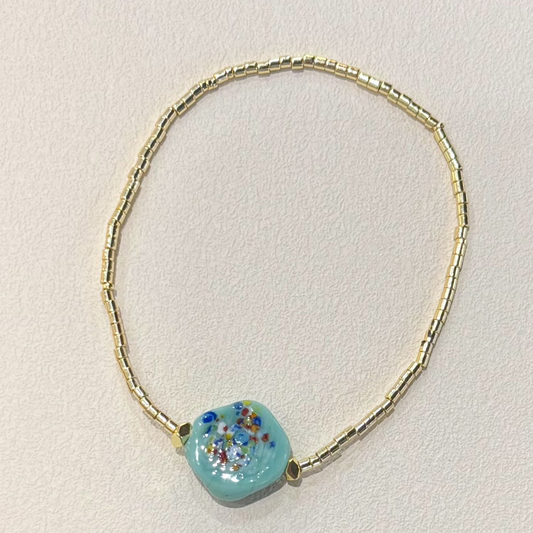 HEI TAI Gold Charm Bracelet SARI SOUL GREEN