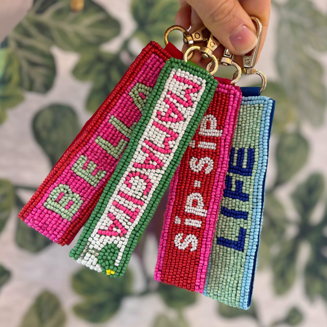 Beaded Keychain CIN CIN SIP SIP