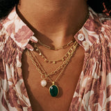 MURKANI Wandering Green Onyx Necklace GOLD