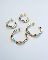 F+H Wave Hoop Earrings Small GOLD