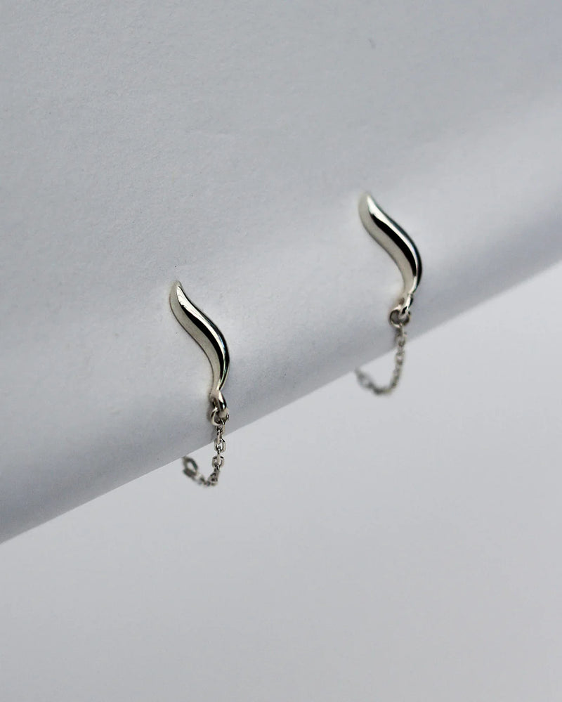 F&H STUDIOS Wave Chain Stud SILVER