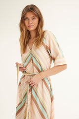 SUMMERY Imana Button Dress OCEAN WAVE