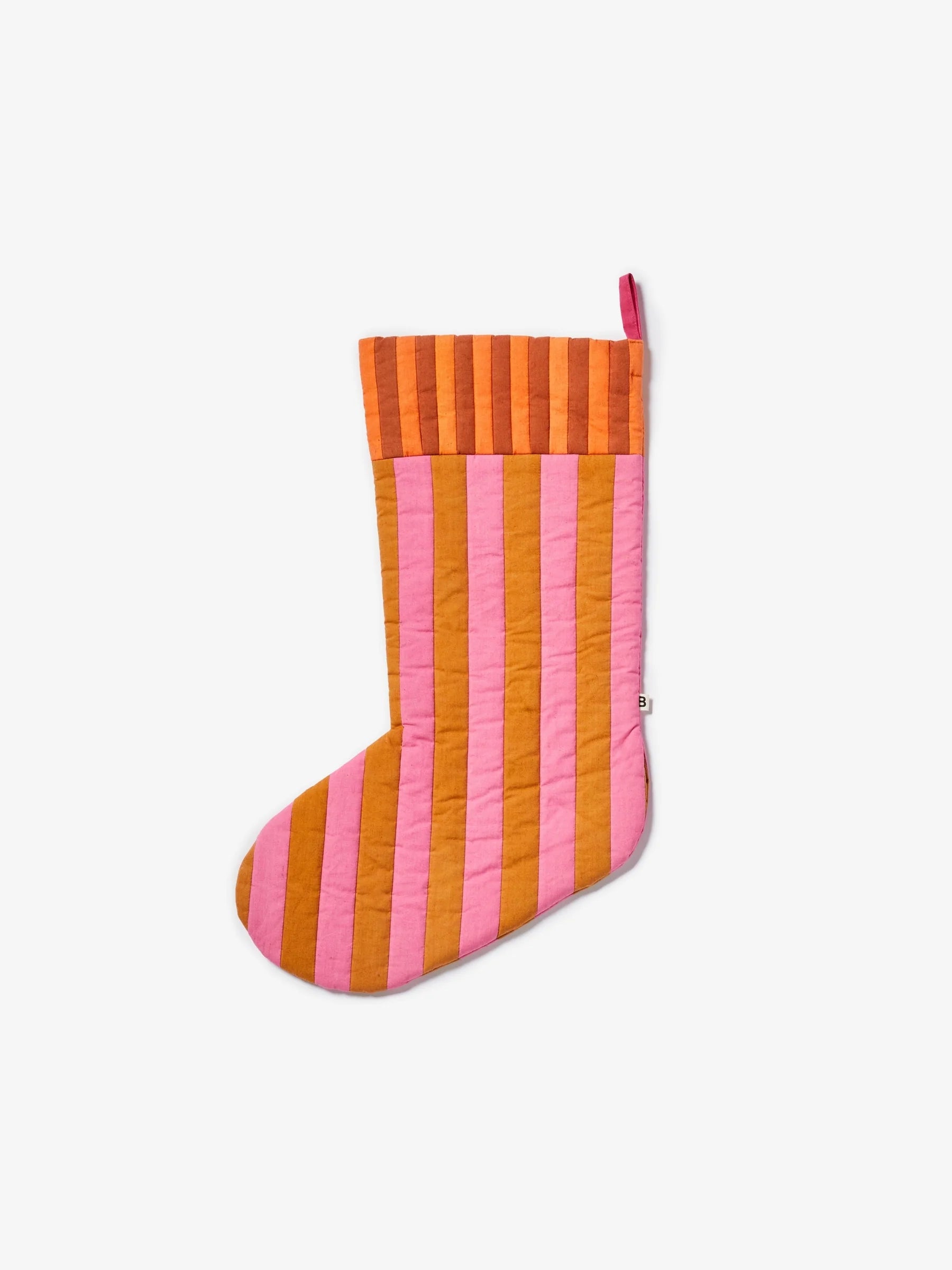 Bonnie & Neil Christmas Stocking Stripe PINK/TAN