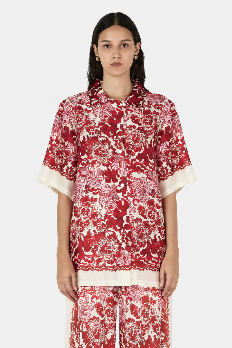 HANSEN & GRETAL Zinnia Shirt SCARLET GARDEN