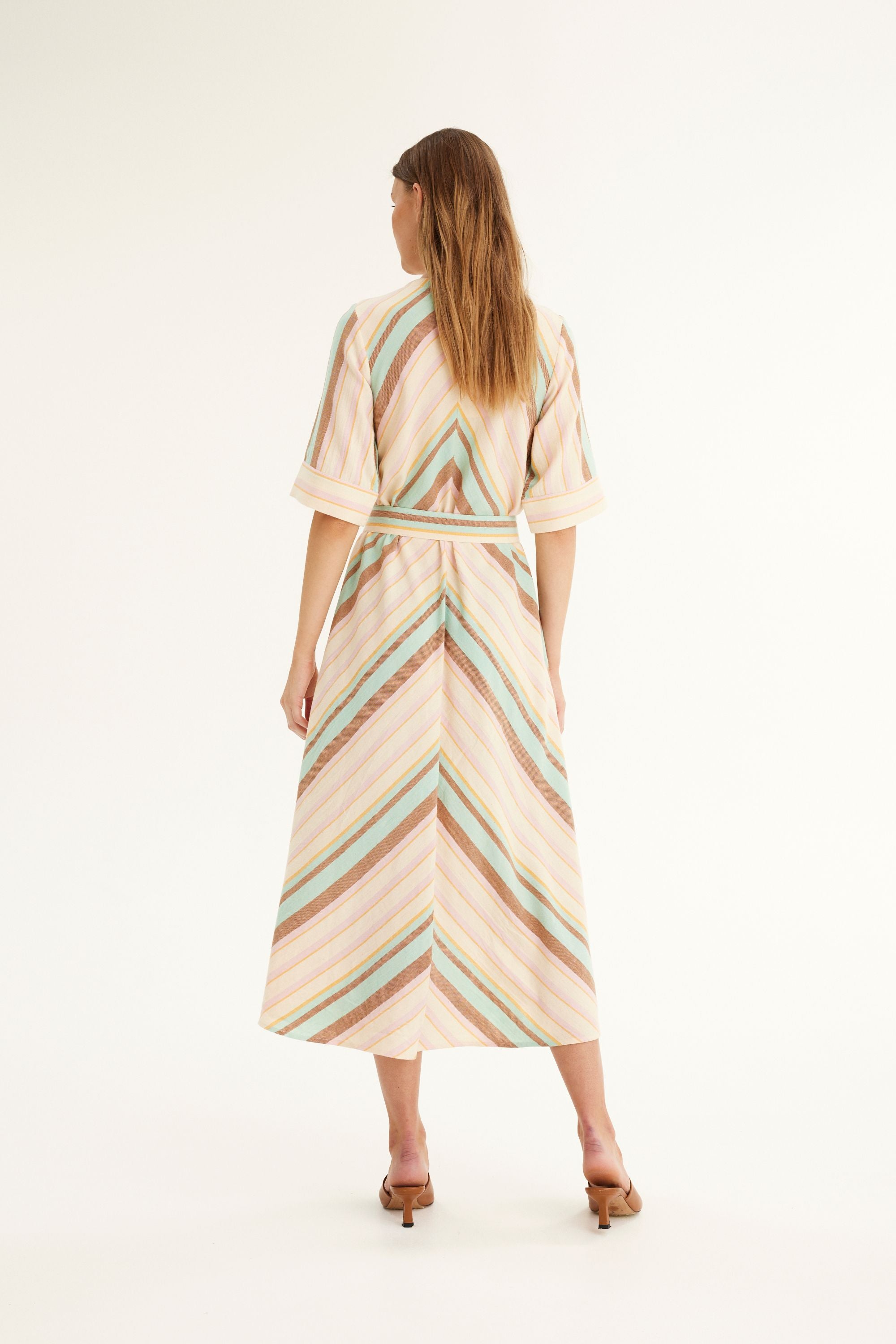 SUMMERY Imana Button Dress OCEAN WAVE