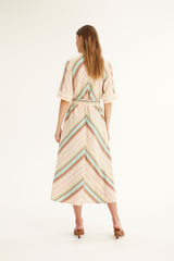 SUMMERY Imana Button Dress OCEAN WAVE