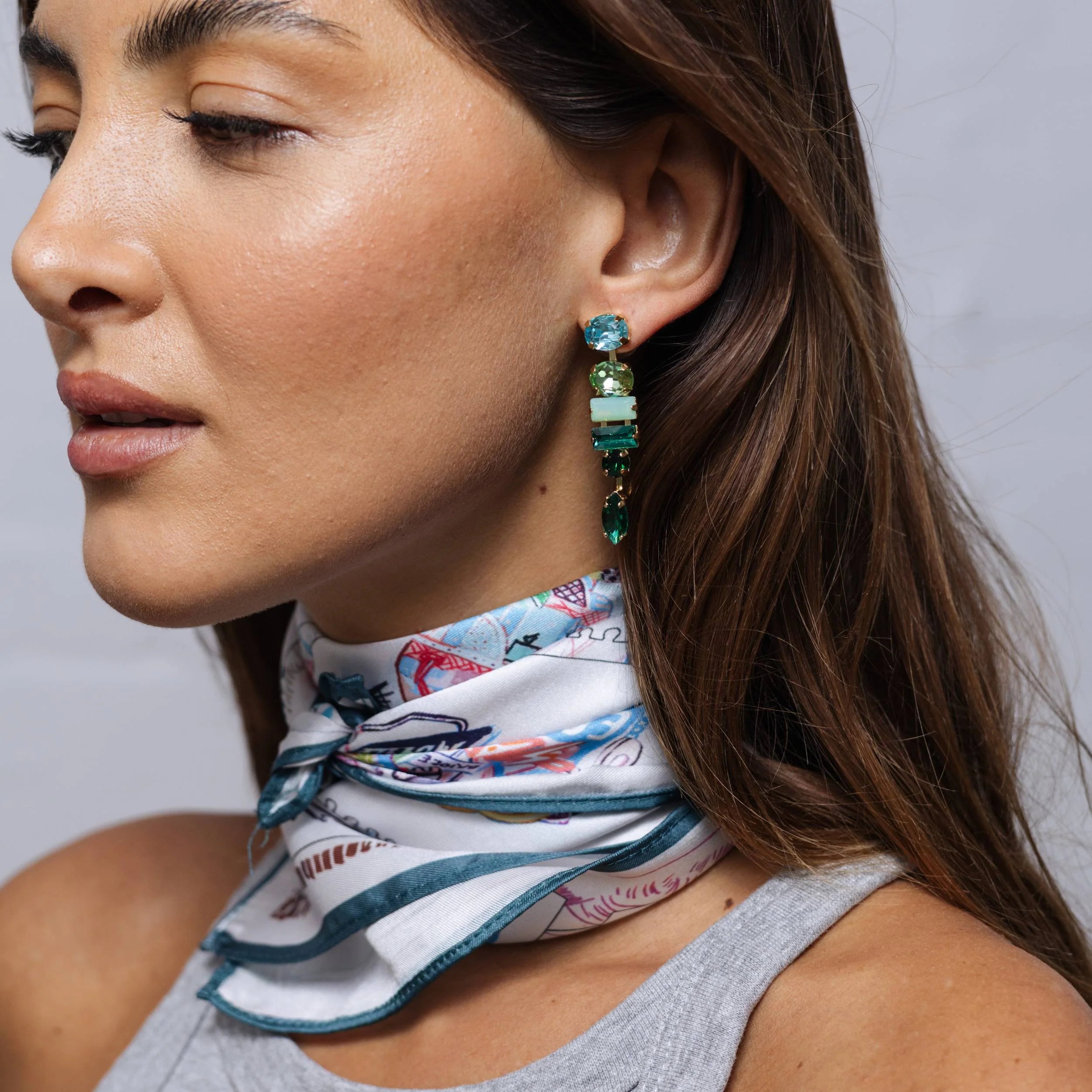 Alana Statement Earrings BLUE/GREEN