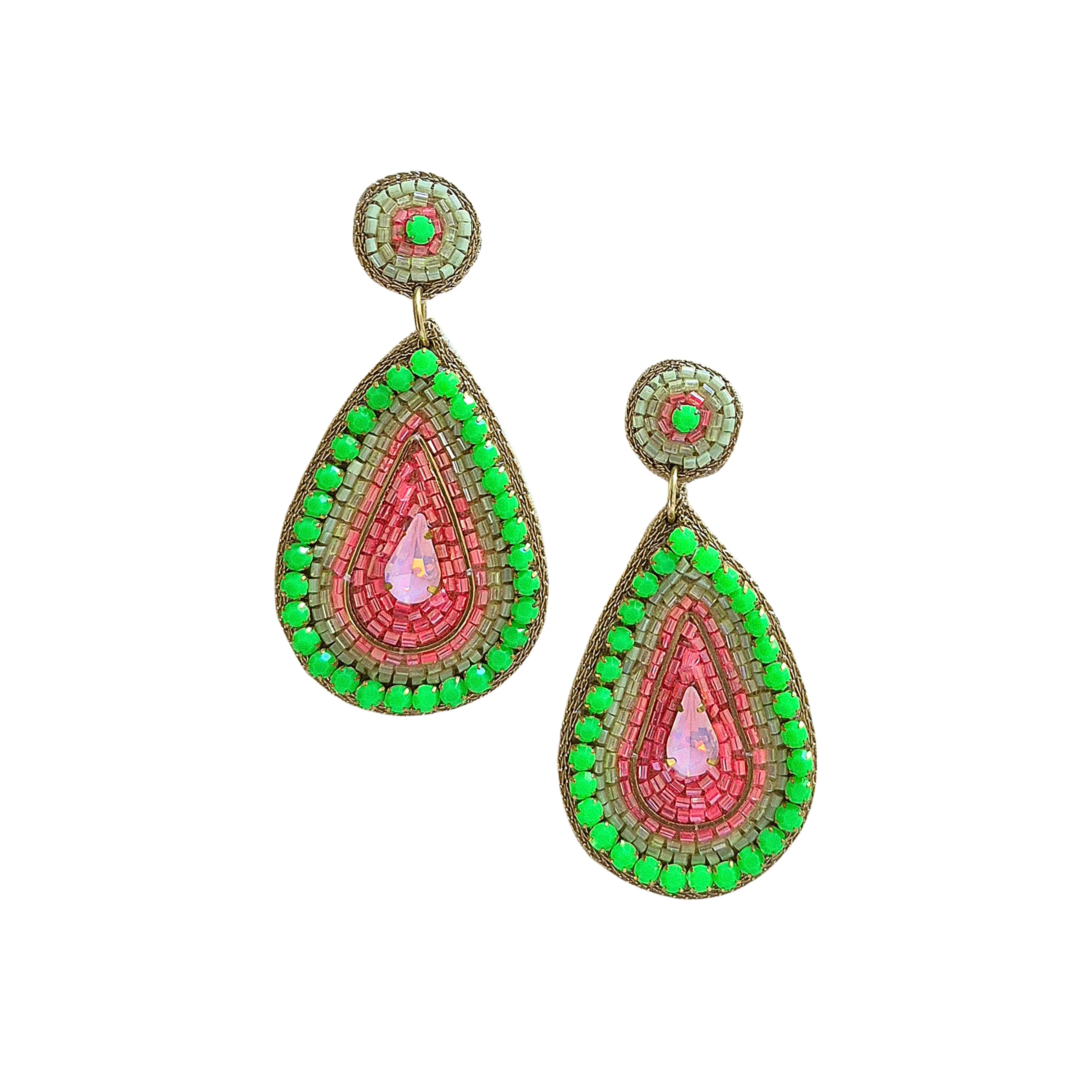 Angelina Statement Earrings NEON GREEN
