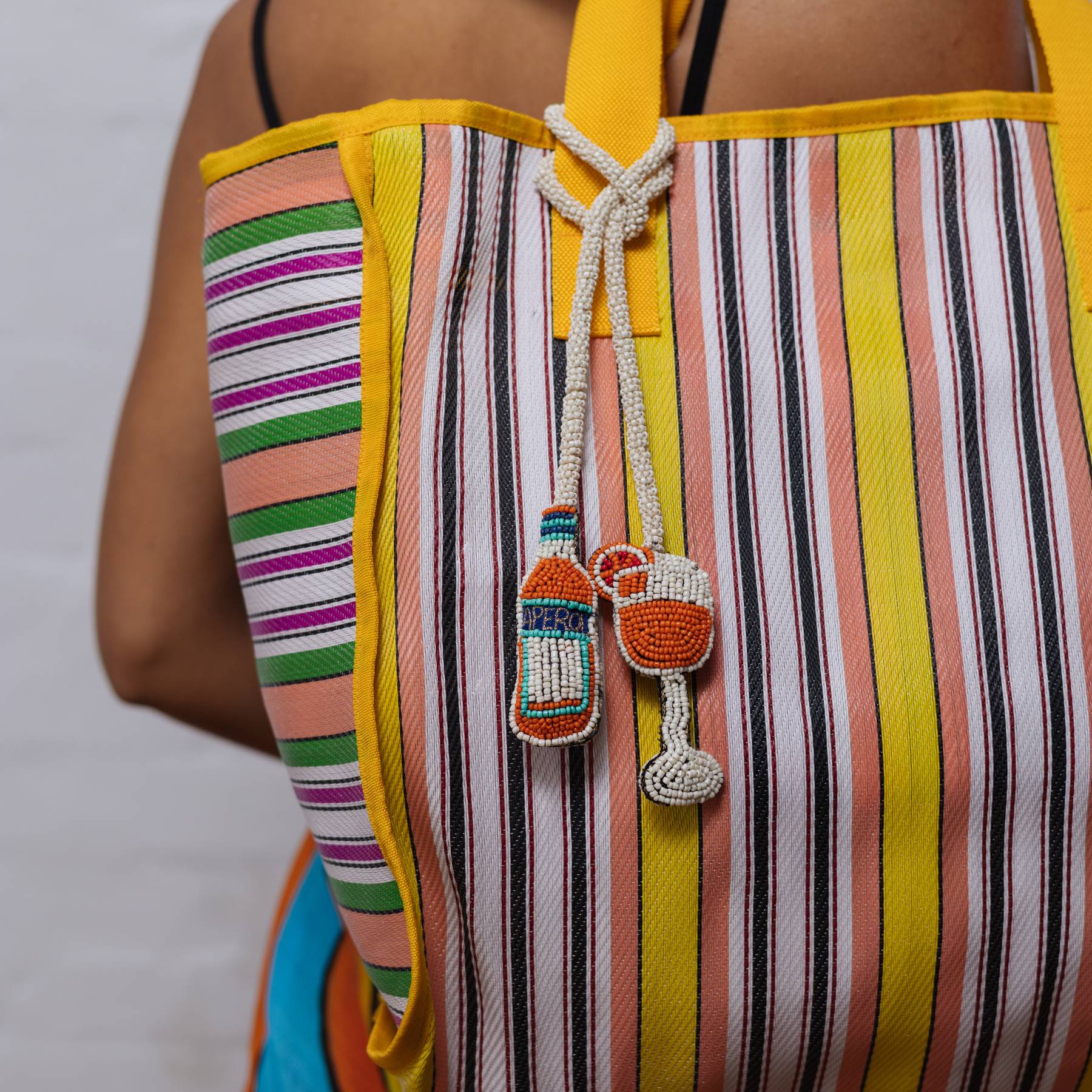 Aperol Spritz Beaded Bag Charm