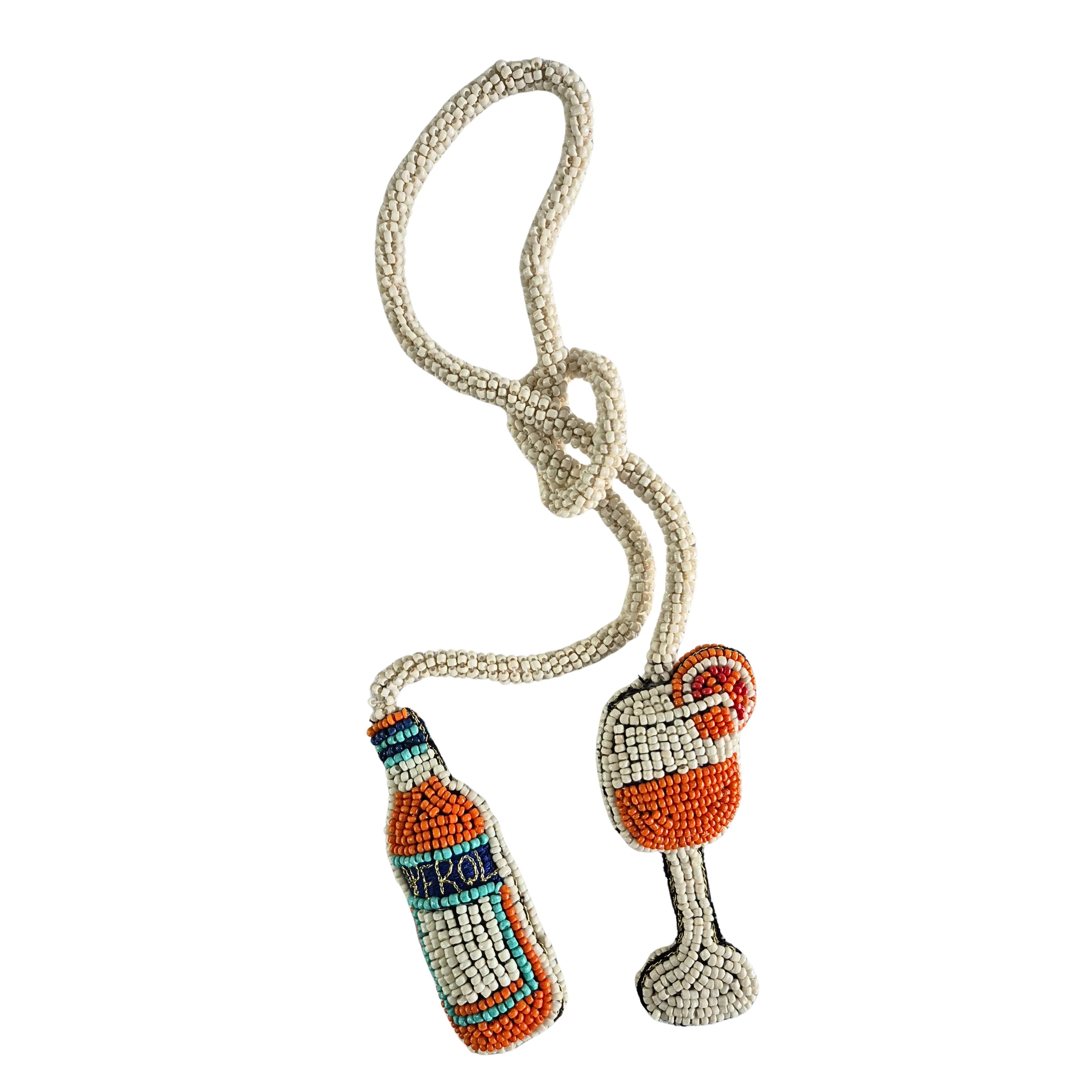 Aperol Spritz Beaded Bag Charm
