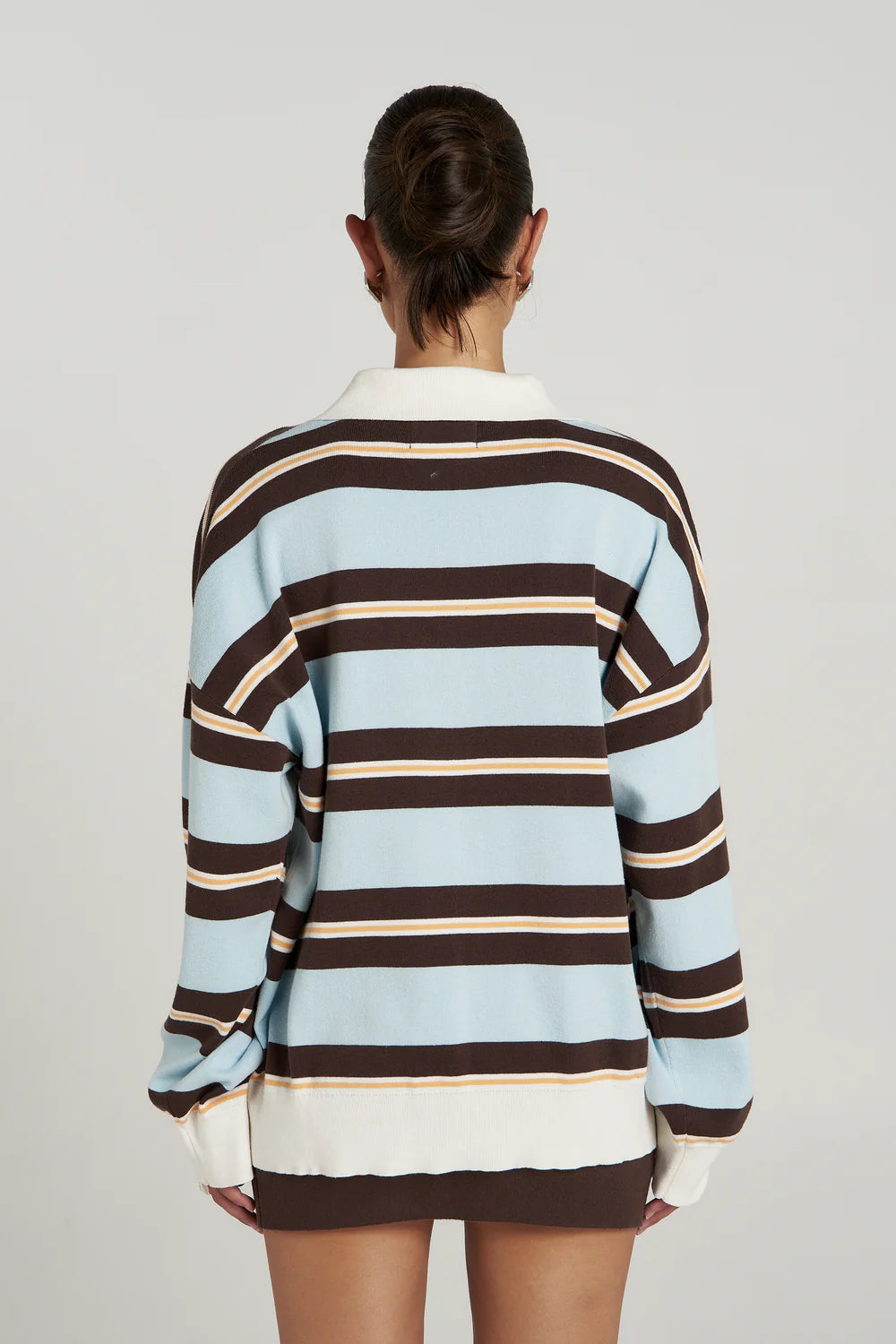 SUMMI SUMMI Stripe LS Polo APEROL STRIPE