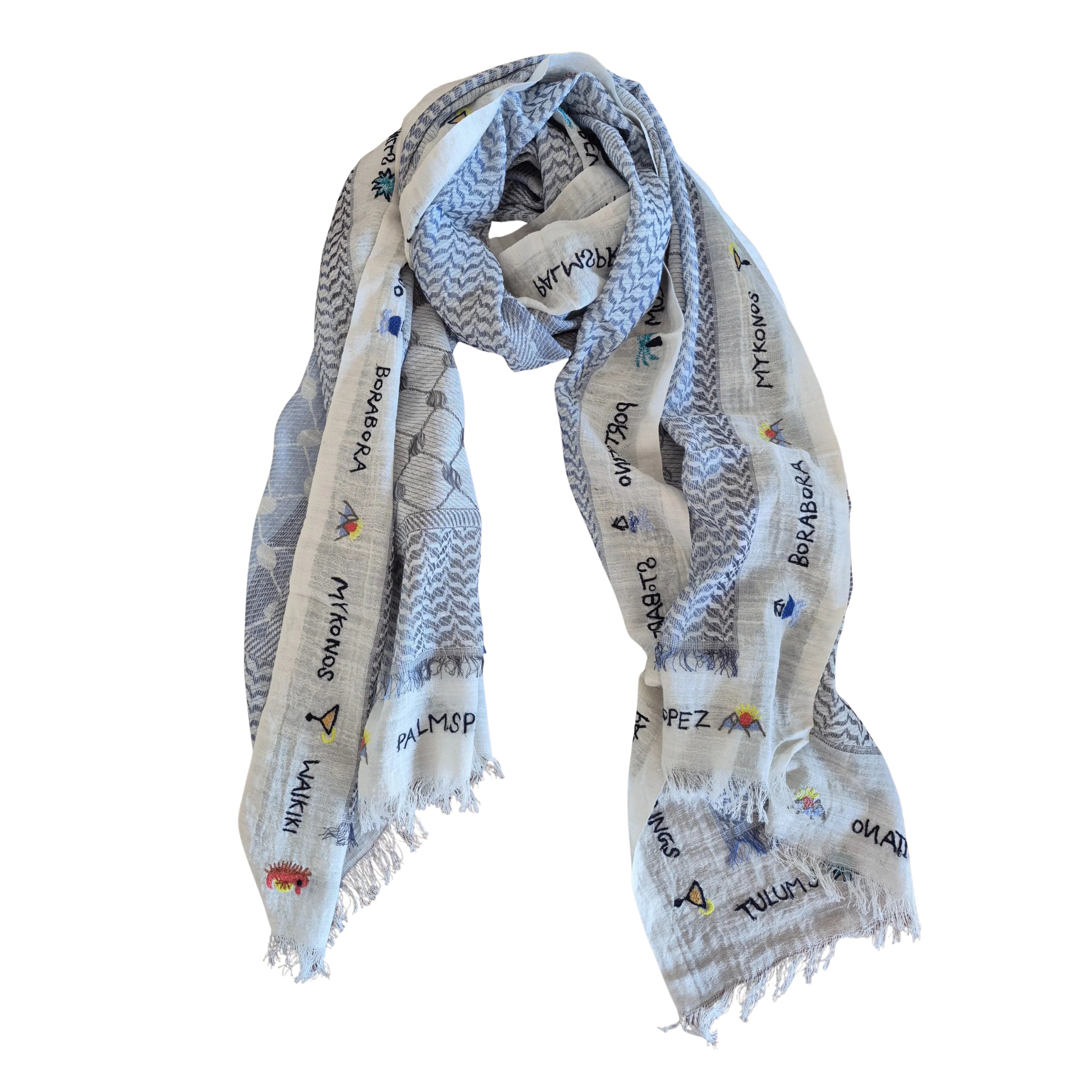 Pure Cotton Sarong Scarf Europe Cities