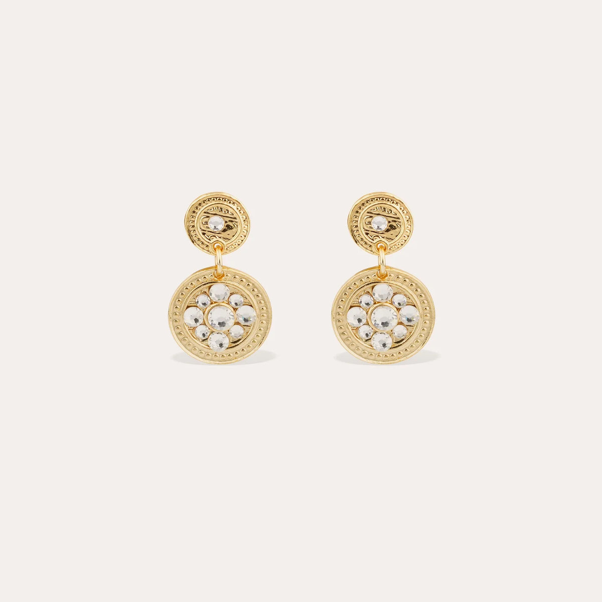 GAS BIJOUX Sequin Earrings CRYSTAL