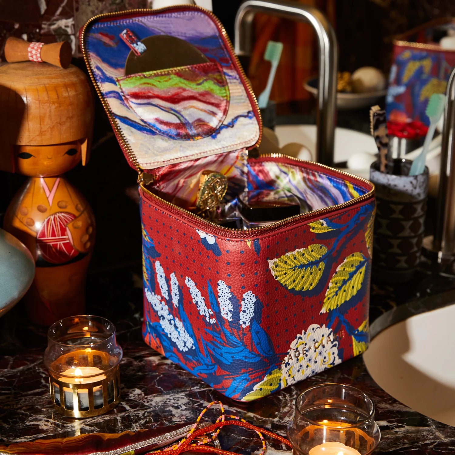 SAGE & CLARE Heidi Small Vanity Case BURNT SIENNA