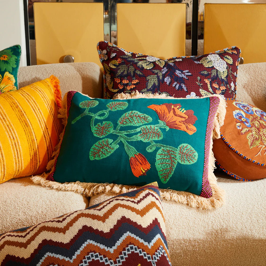 SAGE X CLARE Maria Embroidered Cushion