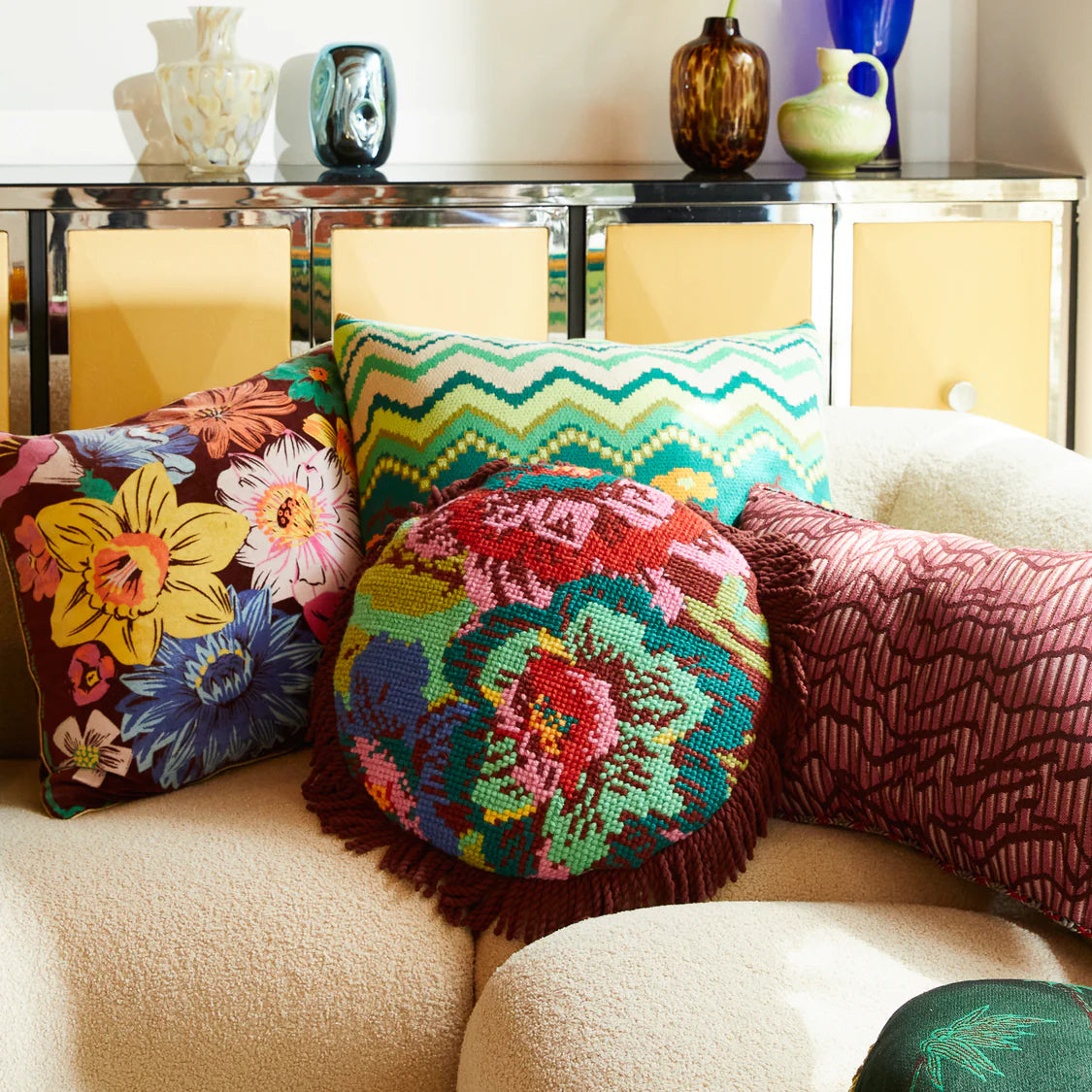 SAGE X CLARE Zita Cross Stitch Cushion