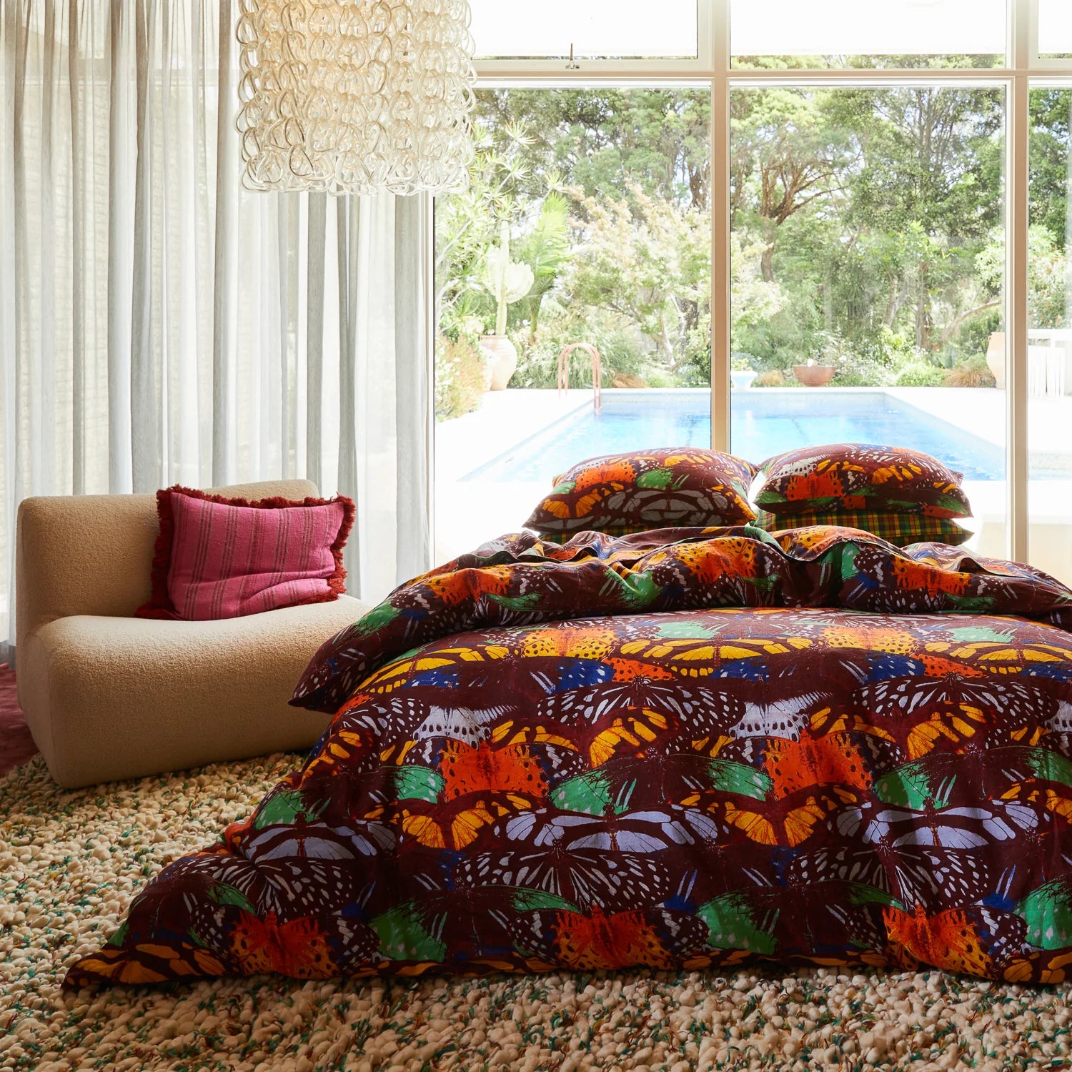 SAGE X CLARE Nicolette Woven Cushion PANSY