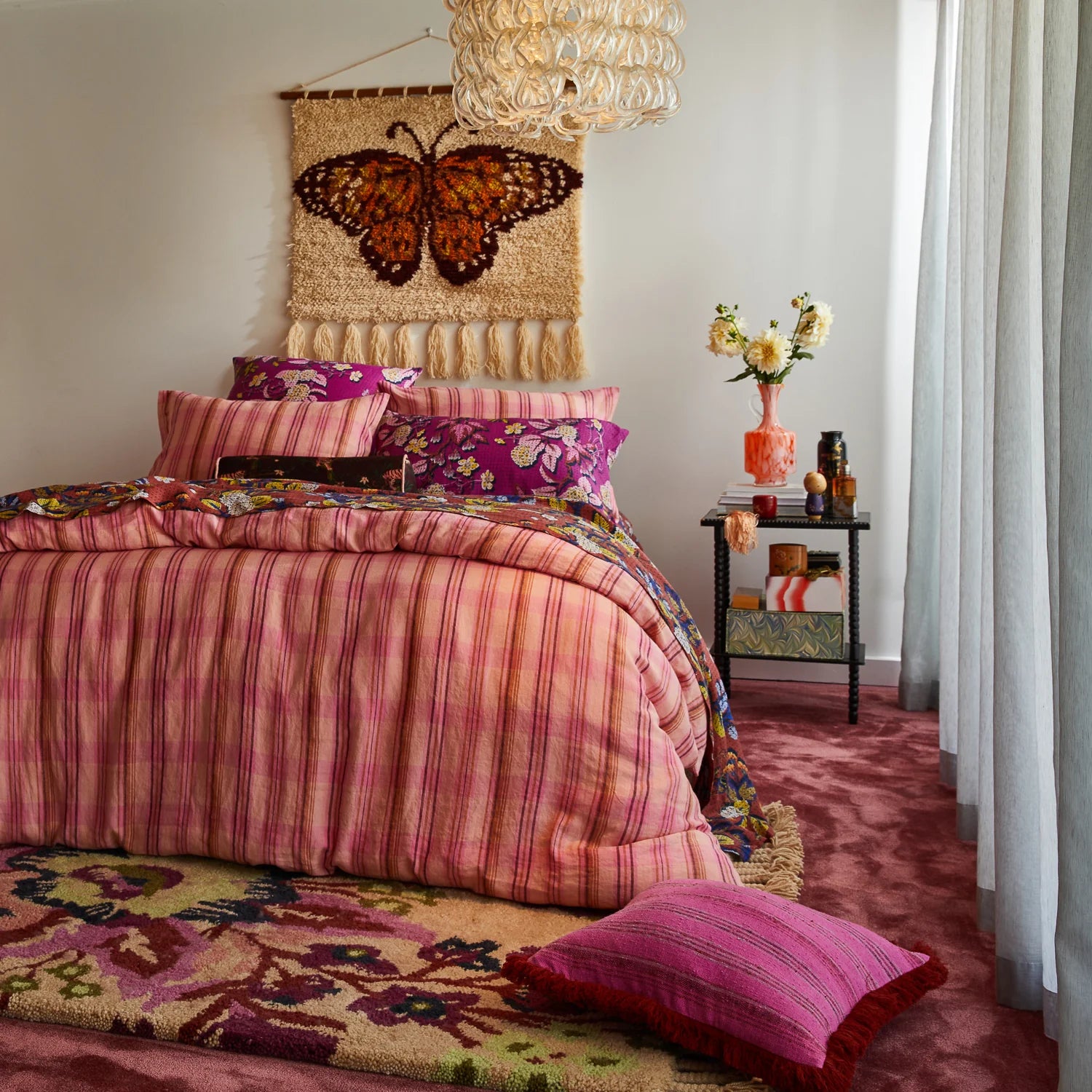 SAGE X CLARE Nicolette Woven Cushion PANSY