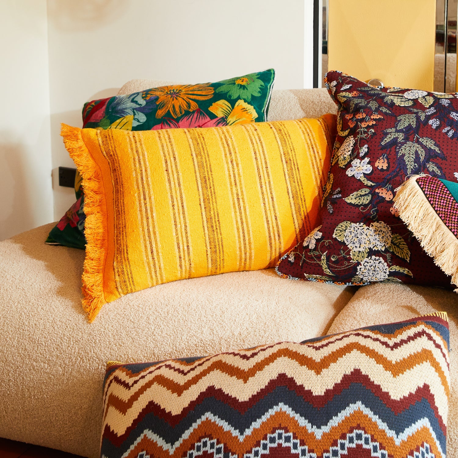SAGE X CLARE Nicolette Woven Cushion MARIGOLD