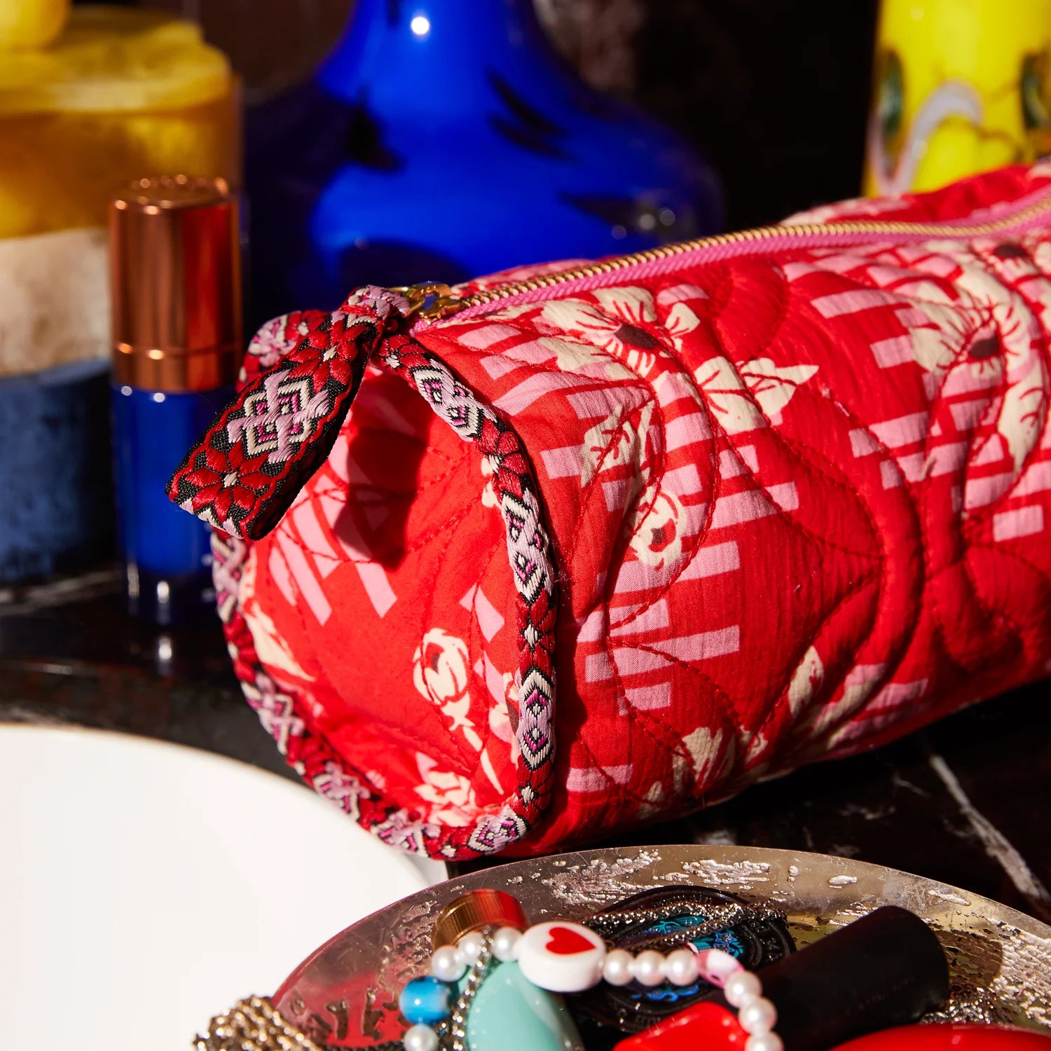 SAGE & CLARE Marta Makeup Bag VERMILLION