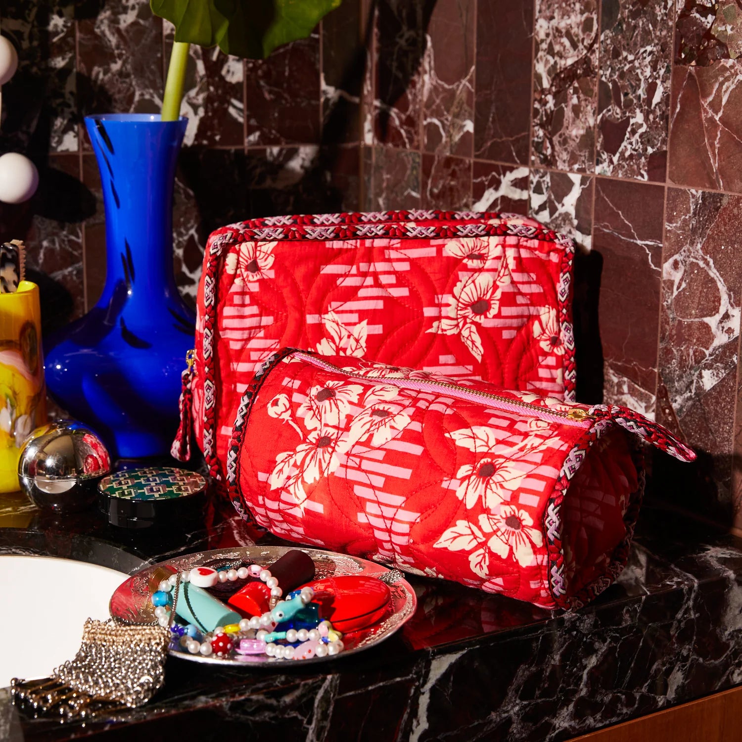 SAGE & CLARE Marta Makeup Bag VERMILLION