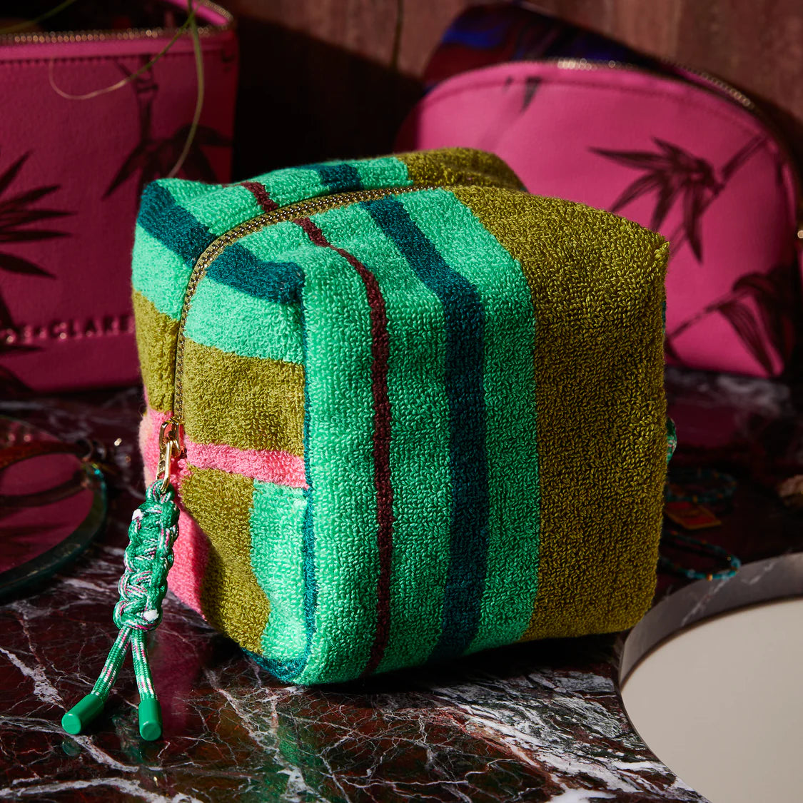 SAGE & CLARE Nicolette Terry Pouch Juniper SMALL