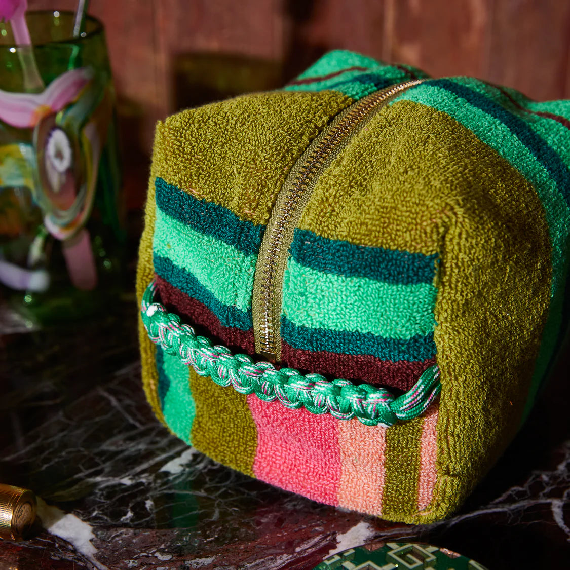 SAGE & CLARE Nicolette Terry Pouch Juniper SMALL