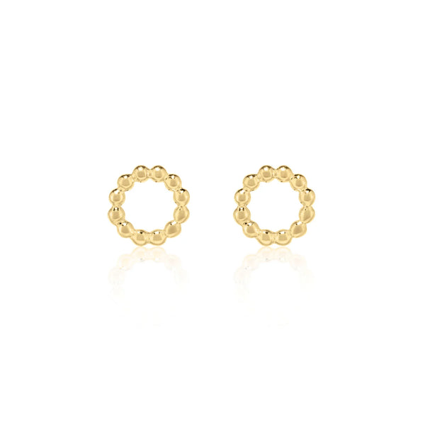 LT Beaded Circle Stud GOLD