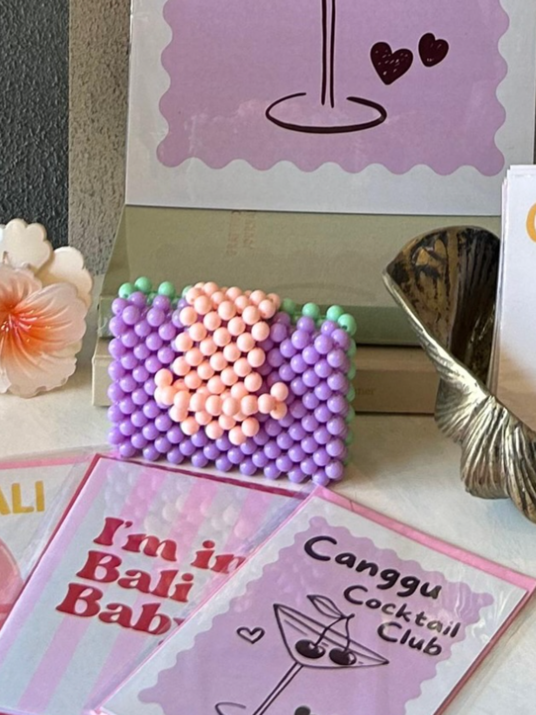 ISLAND TRADERS Beaded Cardholder CANDY