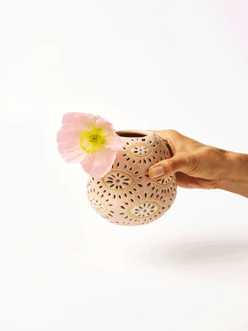 JONES & CO Pollen Vase PINK EYES