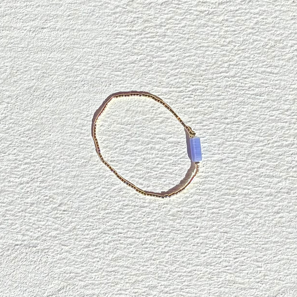 HEI TAI Gold Charm Bracelet BRICK BLUE