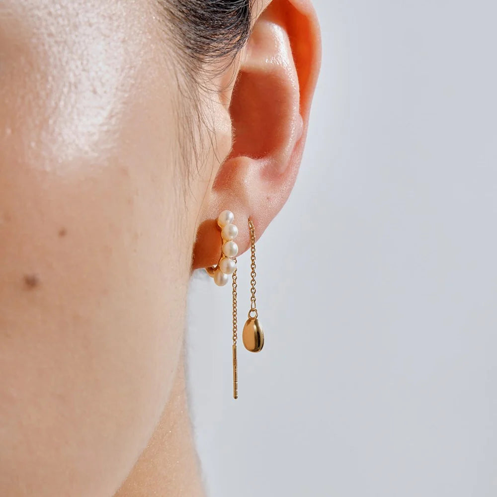 LINDA Brook Thread Earrings GOLD