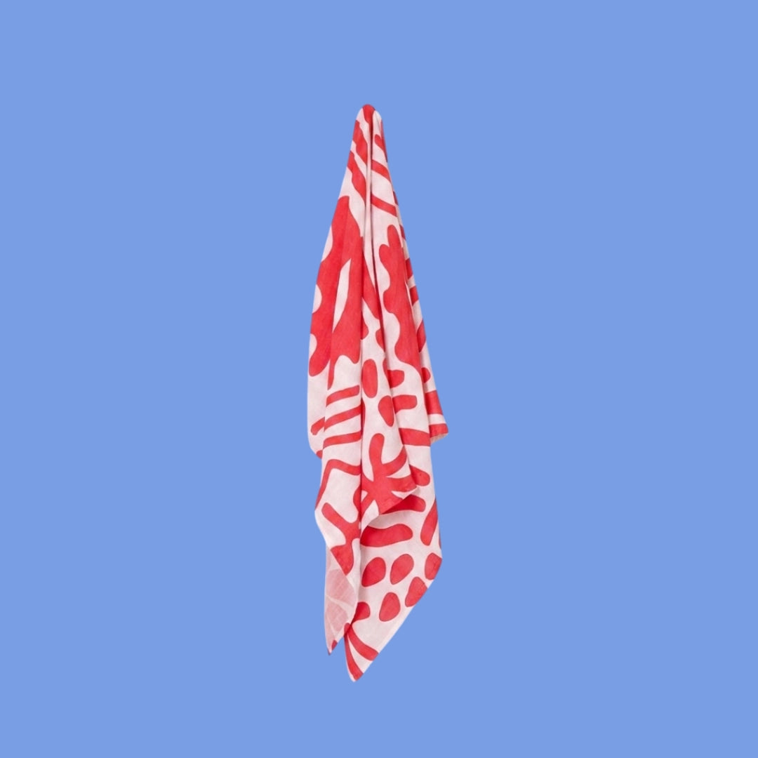 GOLDEN CHILD Holiday Swaddle RED + MILK