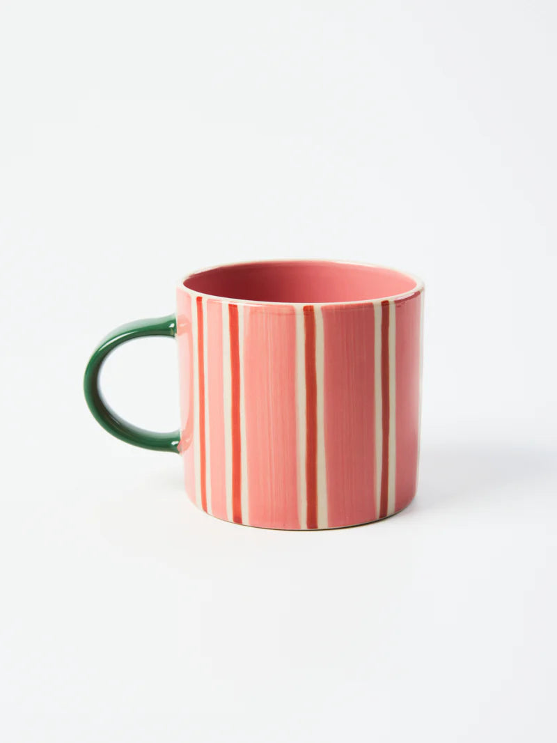 JONES & CO Bloomie Mug PINK STRIPE