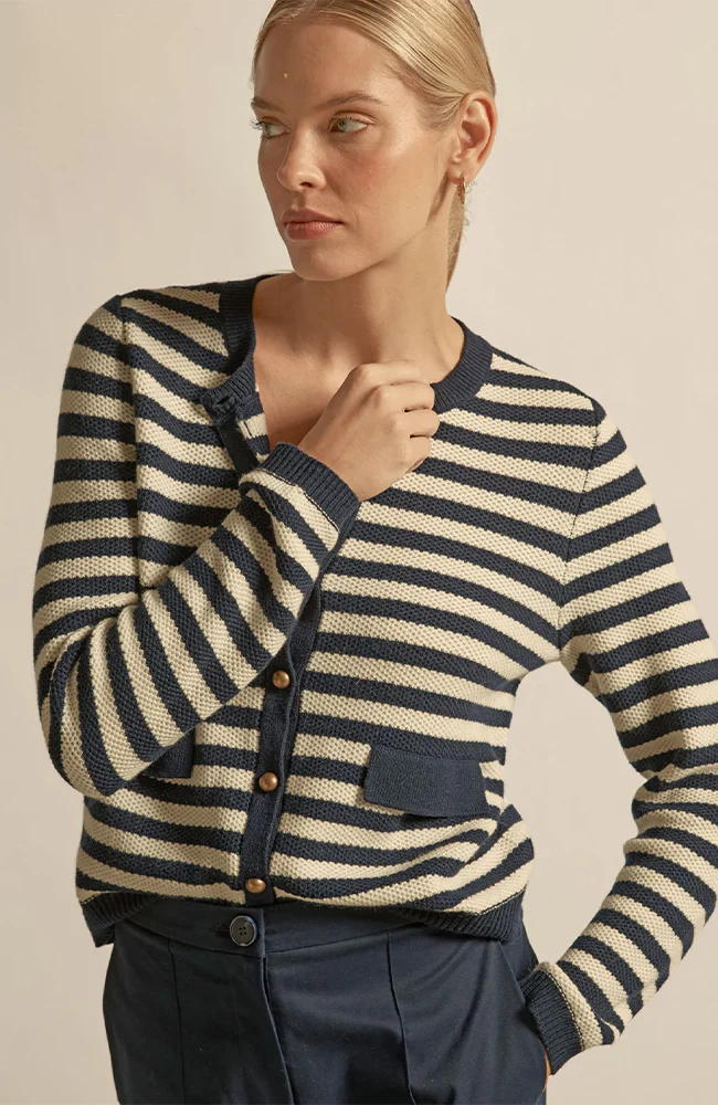 ZOE KRATZMANN Camber Knit MIDNIGHT CREAM STRIPE