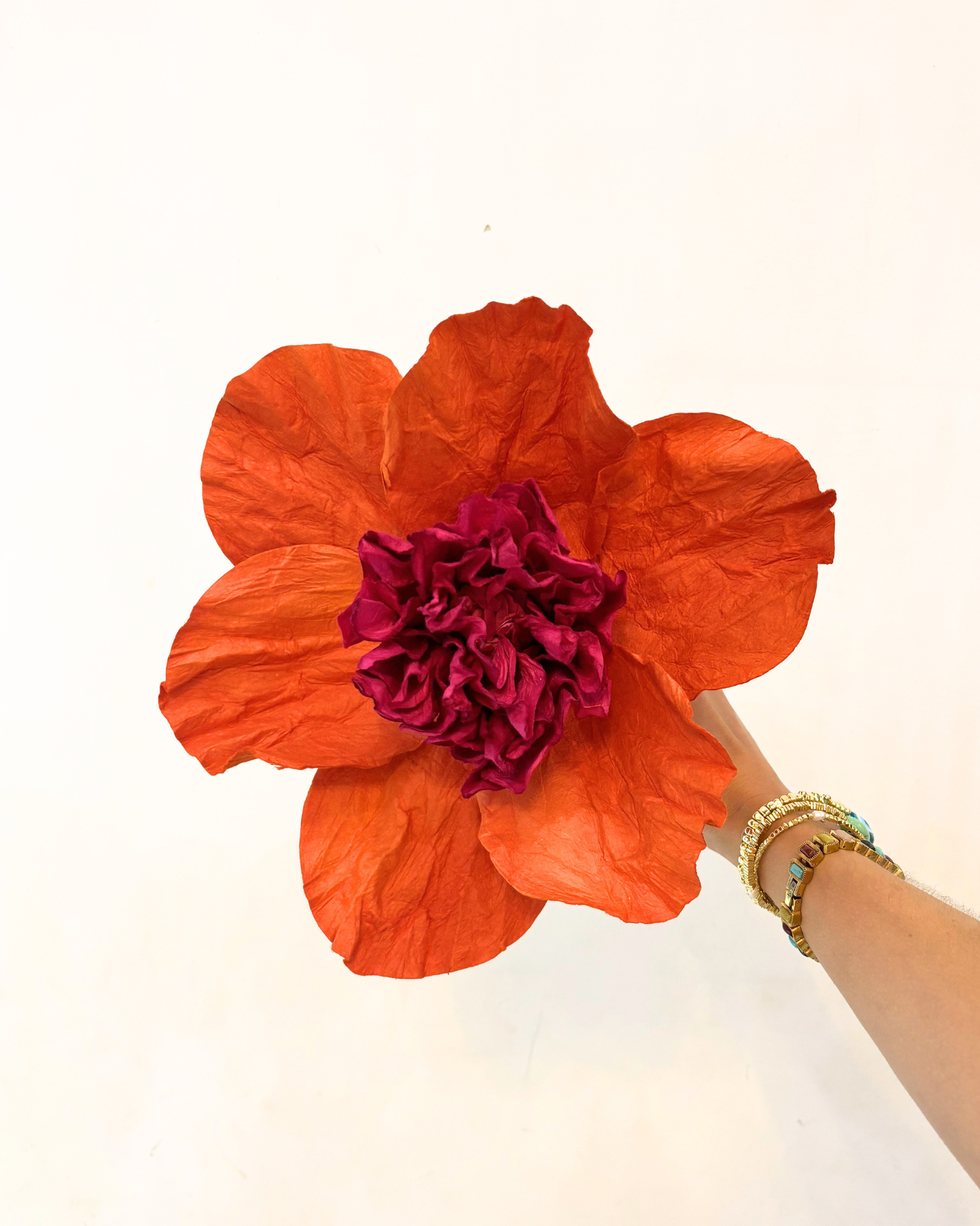 CAMELIA Paper Flower Small ORANGE