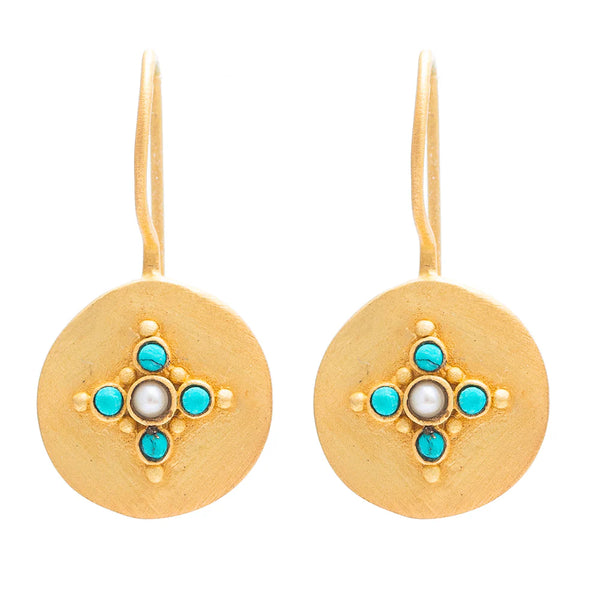 Ruby Teva Round Casablanca Earrings TURQUOISE