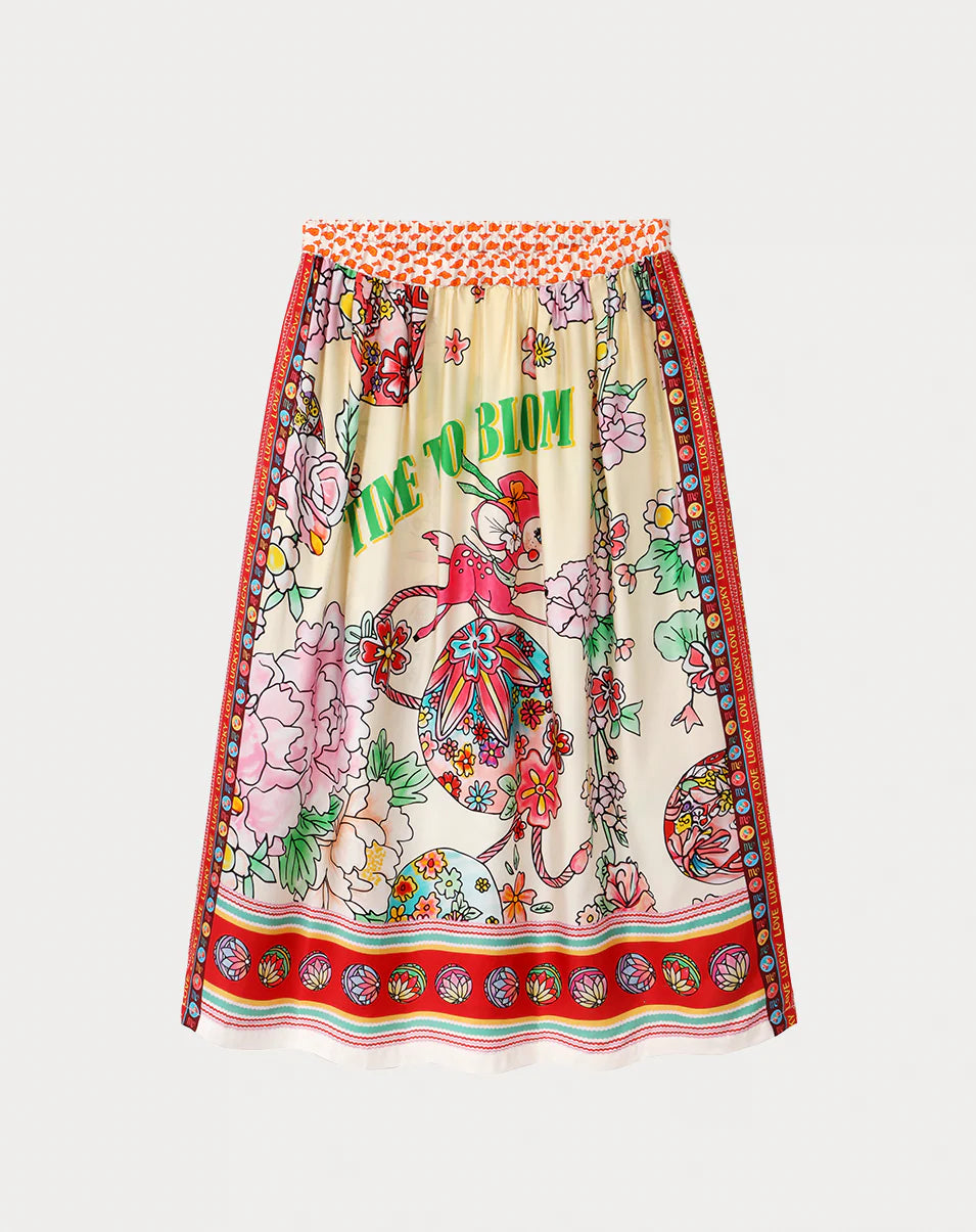 ME369 Vanessa Midi Skirt CHERRY