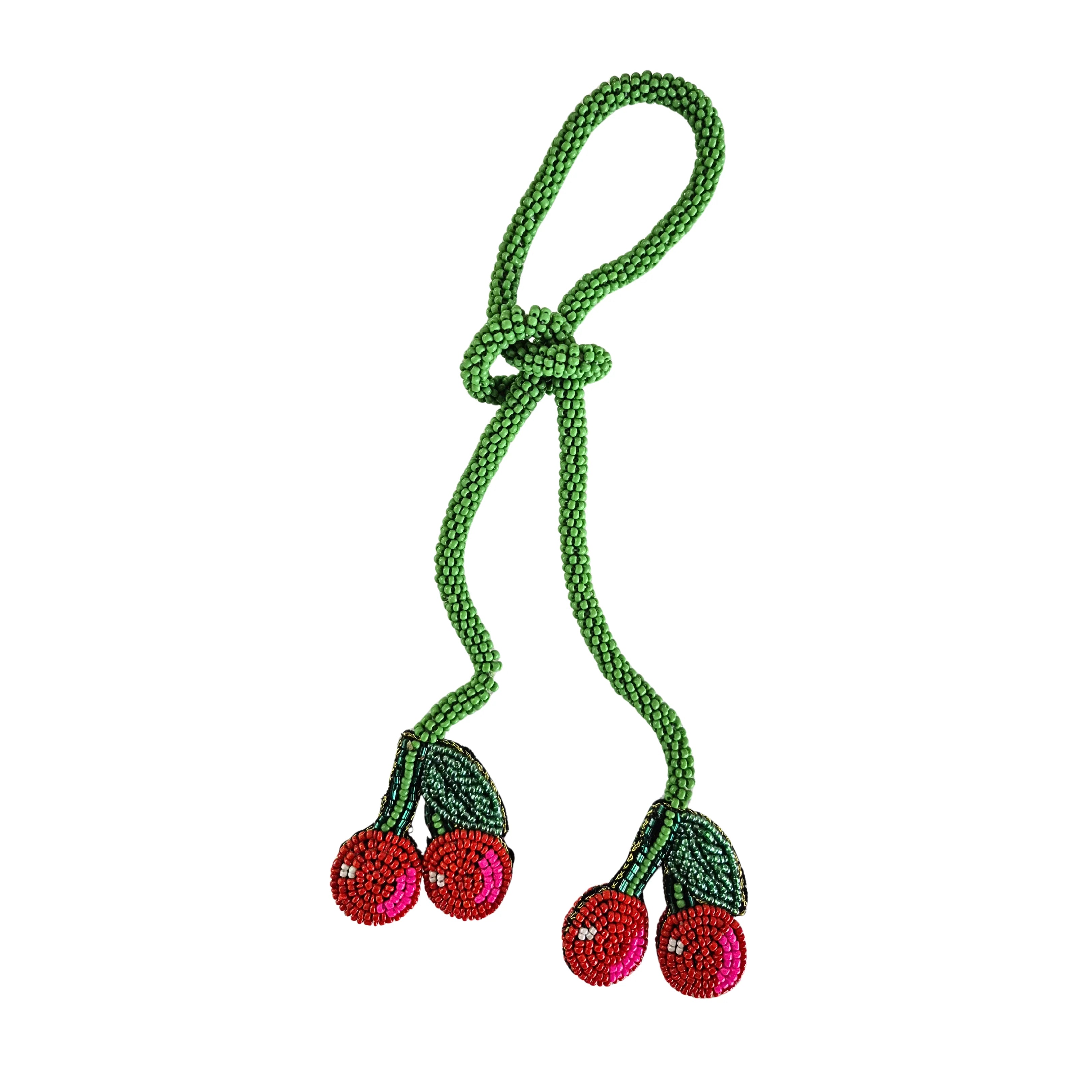 Cherry Beaded Bag Charm