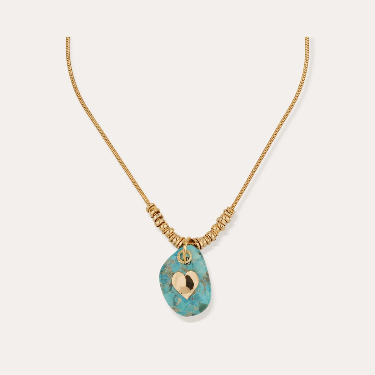 GAS BIJOUX Turquoise Stone Heart Necklace