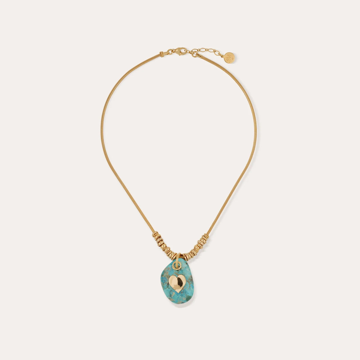 GAS BIJOUX Turquoise Stone Heart Necklace