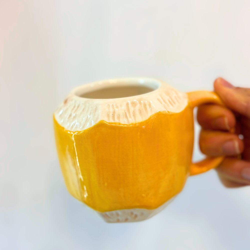 ISLAND TRADERS Coconut Mug MUSTARD