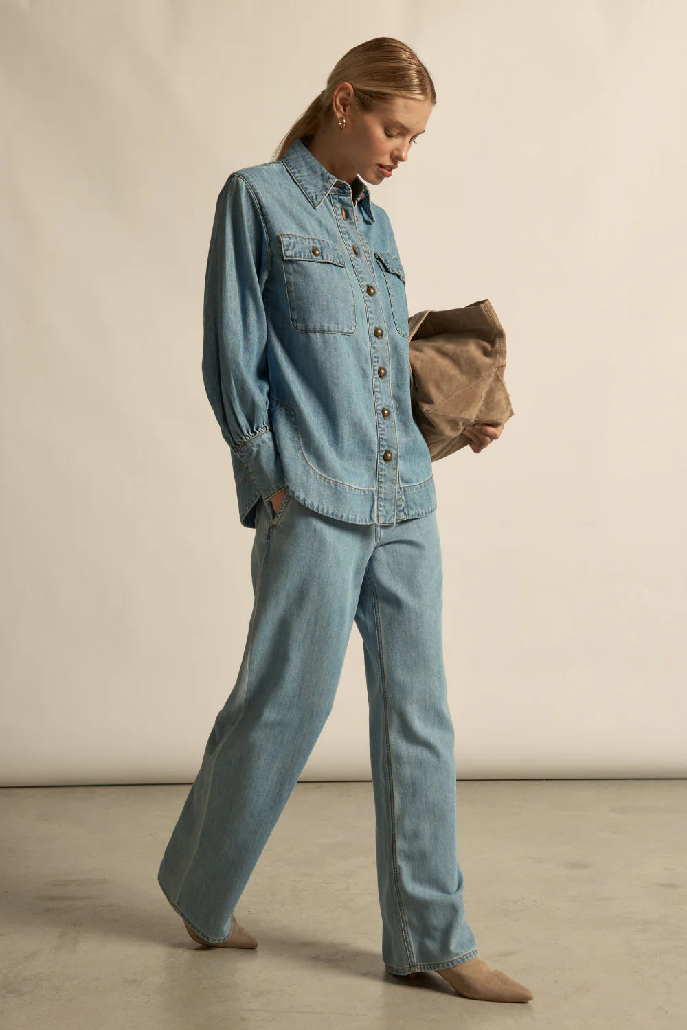 ZOE KRATZMANN Crest Top LIGHT WASH DENIM