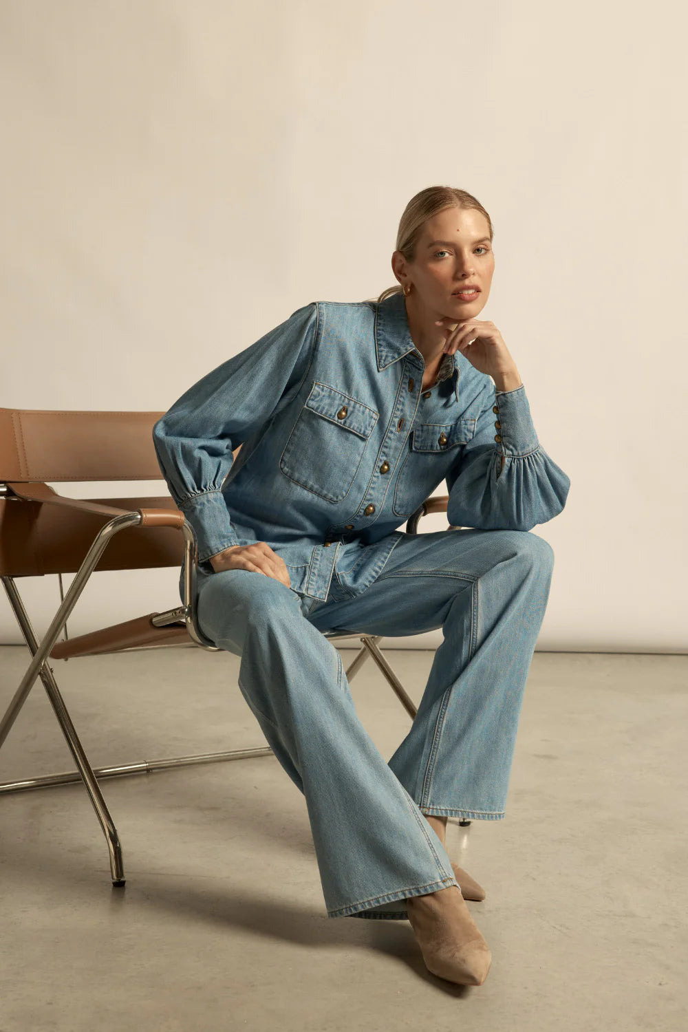 ZOE KRATZMANN Crest Top LIGHT WASH DENIM