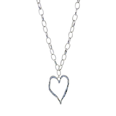 Open Heart Chunky Neckace SILVER