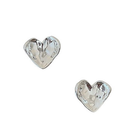 Pressed Heart Stud SILVER
