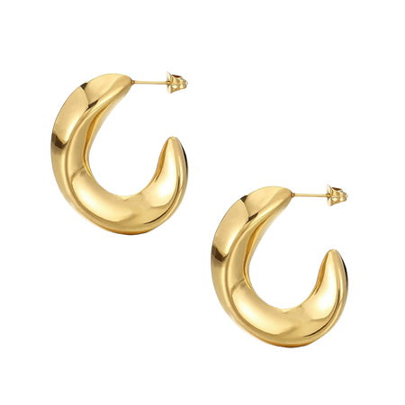 SUN Curved Hoop Earrings GOLD