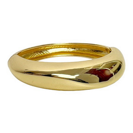 SUN Curved Wave Hinged Bangle GOLD