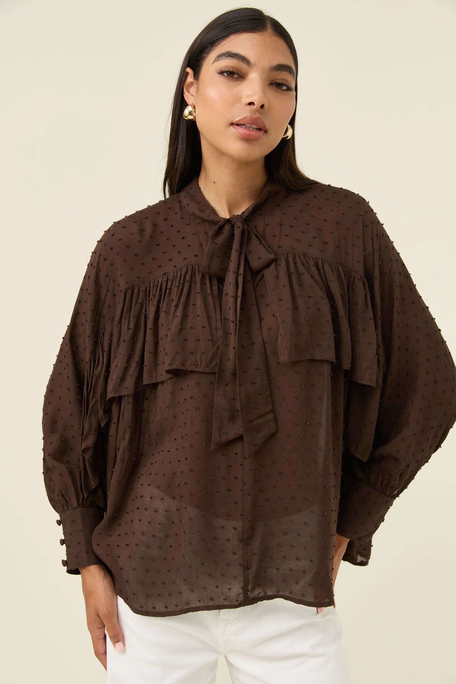 ISLE OF MINE Della Blouse CHOCOLATE