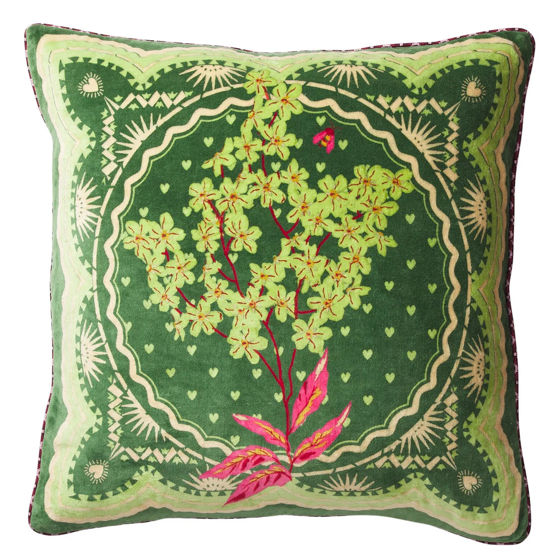 SAGE X CLARE Marnie Velvet Cushion HUNTER GREEN